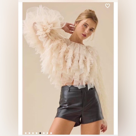 Altar'd State Tops - Altar'd State Cream Ruffled Blouse